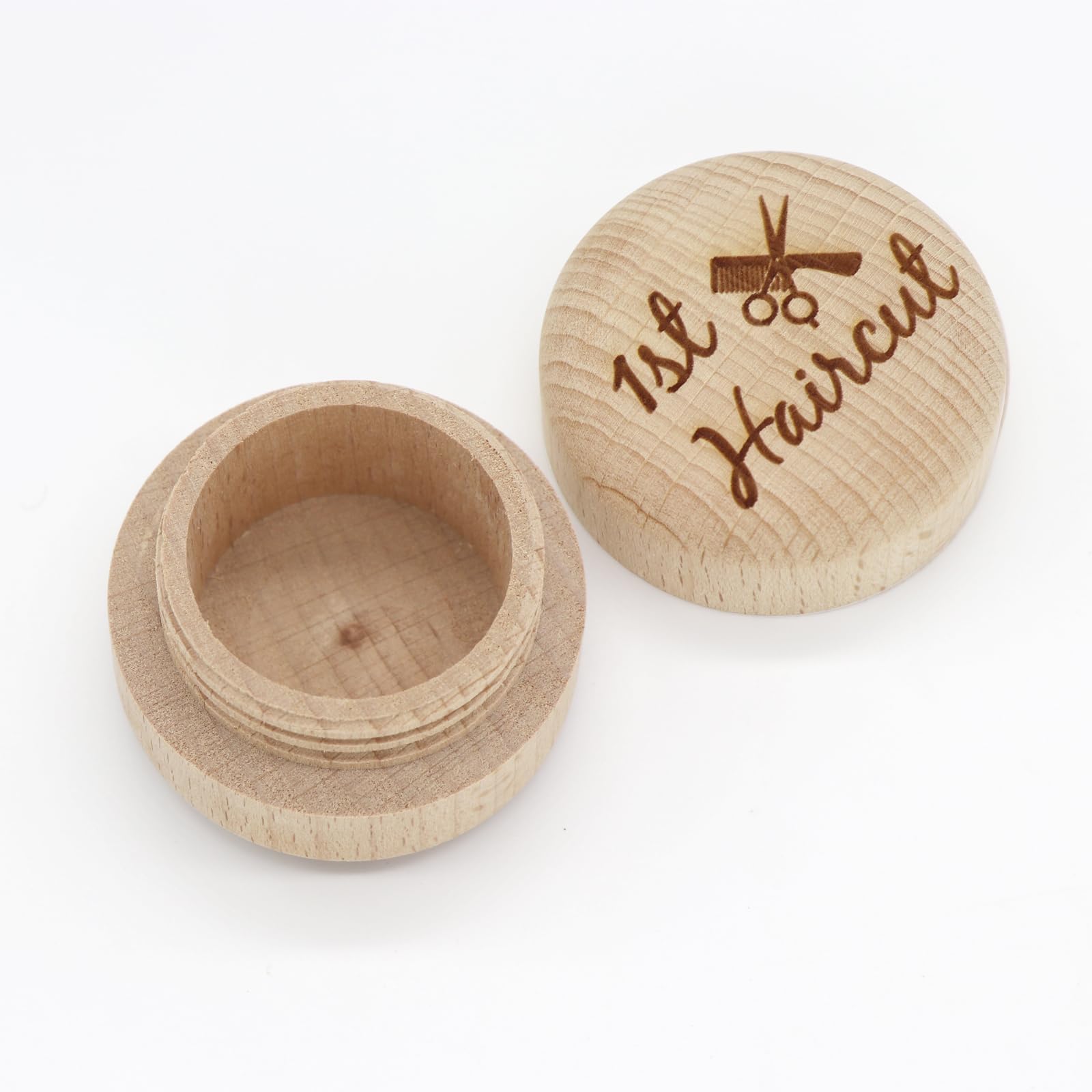 Custom Wooden First Haircut Curl Keepsake,Baby's First Curl Keepsake Box，My First Haircut Box (style 2)