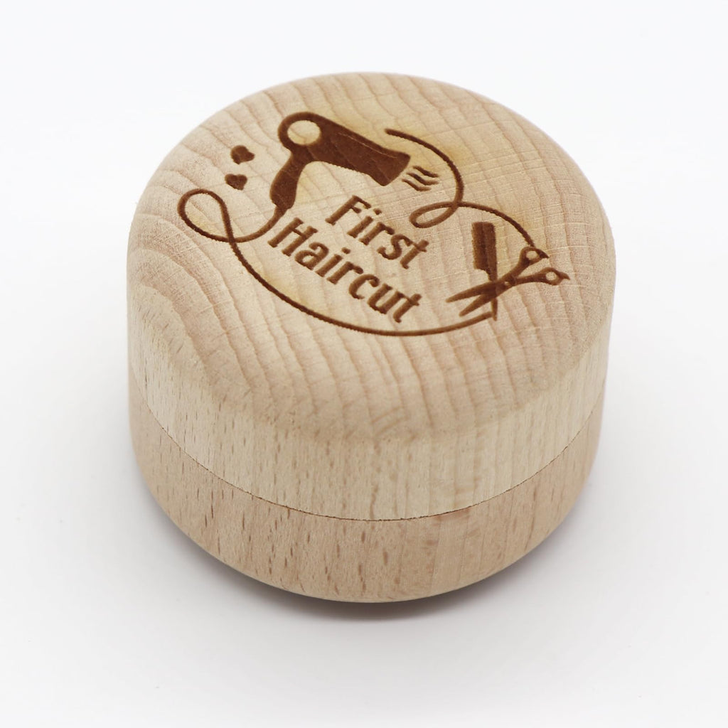 Custom Wooden First Haircut Curl Keepsake,Baby's First Curl Keepsake Box，My First Haircut Box (style 2)