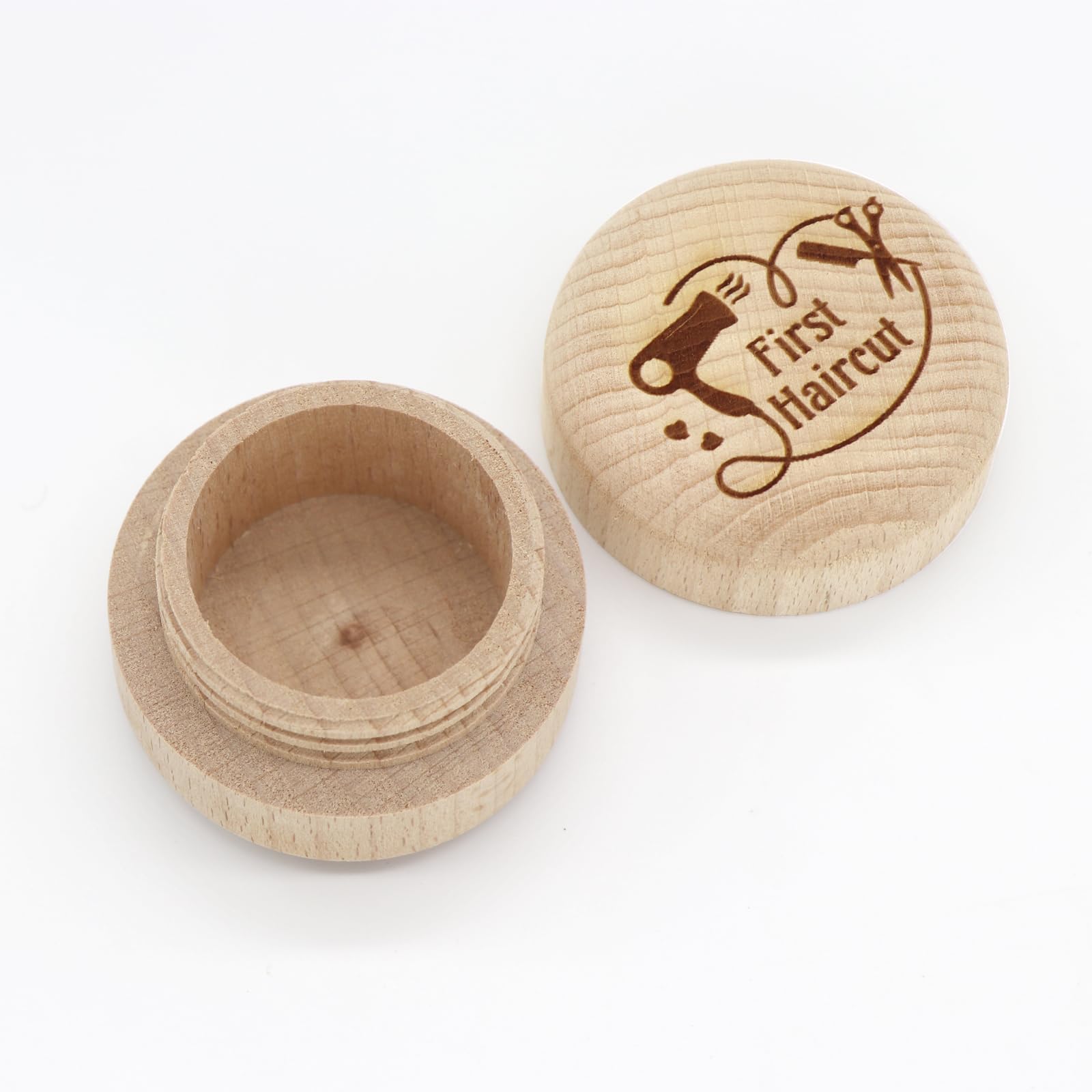 Custom Wooden First Haircut Curl Keepsake,Baby's First Curl Keepsake Box，My First Haircut Box (style 2)