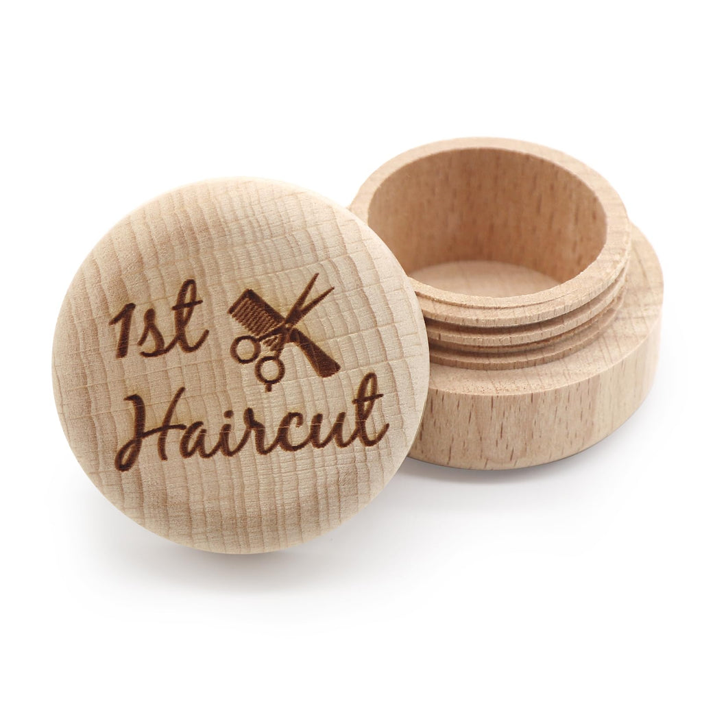 Custom Wooden First Haircut Curl Keepsake,Baby's First Curl Keepsake Box，My First Haircut Box (style 2)