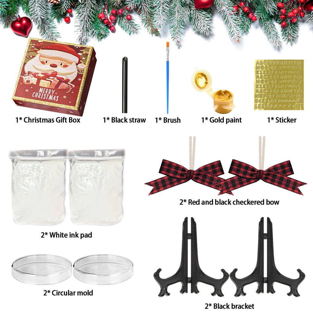 Baby Handprint and Footprint Keepsake Ornaments Kit | My First Christmas Ornaments | First for Newborn, Infant, Toddler, Boy & Girl (White)