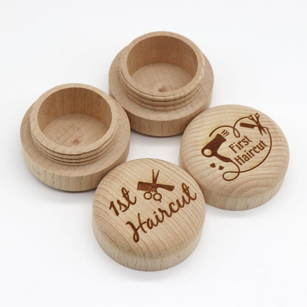 Custom Wooden First Haircut Curl Keepsake,Baby's First Curl Keepsake Box，My First Haircut Box (style 2)