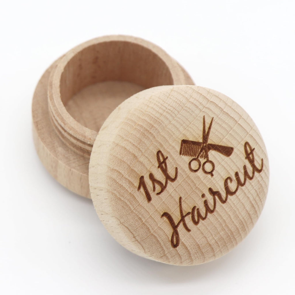 Custom Wooden First Haircut Curl Keepsake,Baby's First Curl Keepsake Box，My First Haircut Box (style 2)